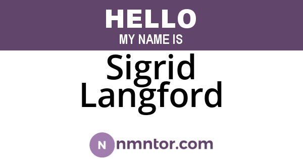 Sigrid Langford