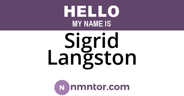 Sigrid Langston