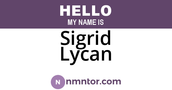 Sigrid Lycan