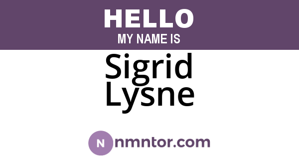 Sigrid Lysne