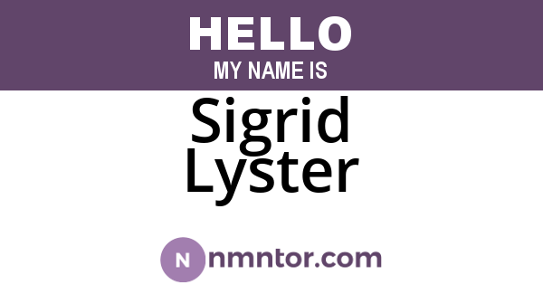 Sigrid Lyster