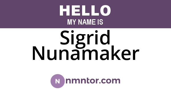Sigrid Nunamaker