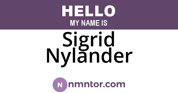 Sigrid Nylander