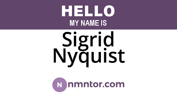 Sigrid Nyquist