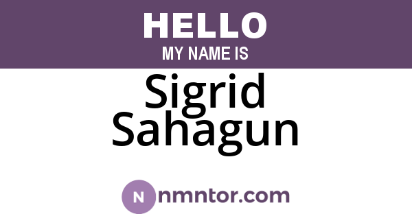 Sigrid Sahagun