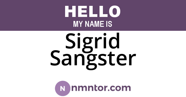 Sigrid Sangster