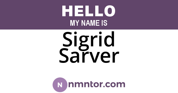 Sigrid Sarver