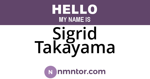 Sigrid Takayama