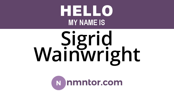 Sigrid Wainwright