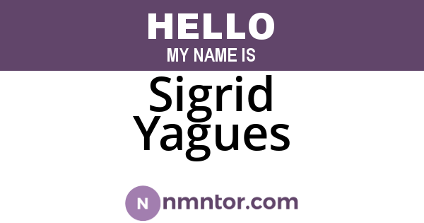 Sigrid Yagues