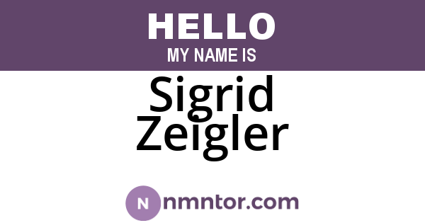 Sigrid Zeigler