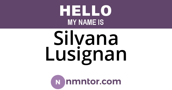 Silvana Lusignan