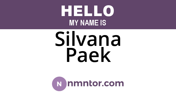Silvana Paek