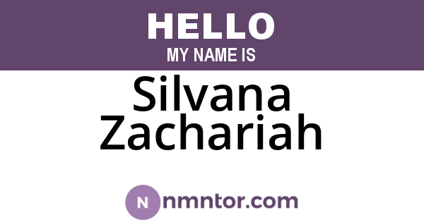 Silvana Zachariah
