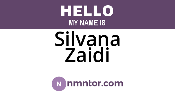Silvana Zaidi