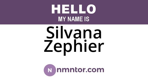 Silvana Zephier