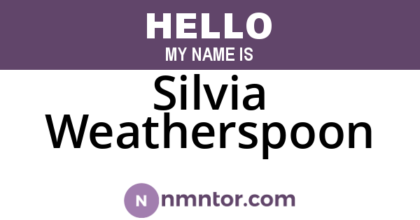 Silvia Weatherspoon