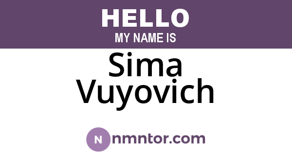 Sima Vuyovich