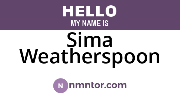 Sima Weatherspoon