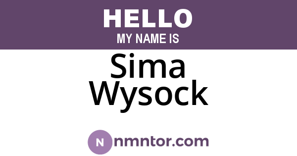Sima Wysock
