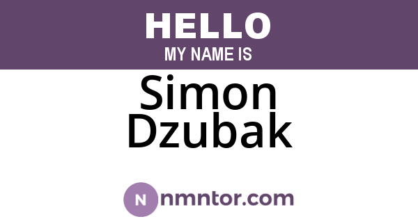 Simon Dzubak