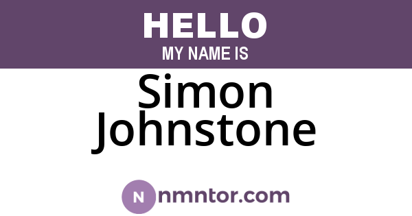 Simon Johnstone