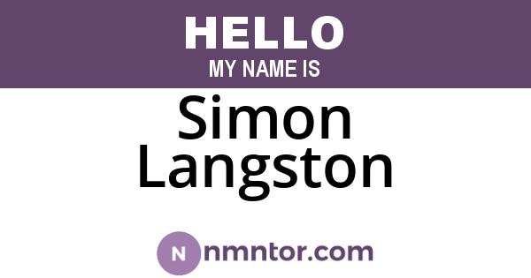 Simon Langston