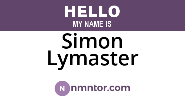 Simon Lymaster