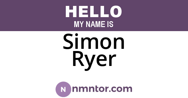 Simon Ryer