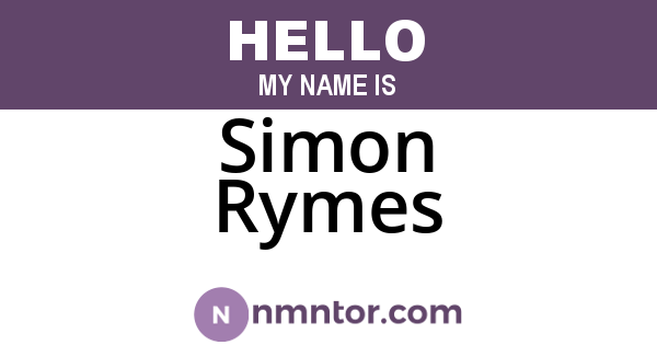 Simon Rymes