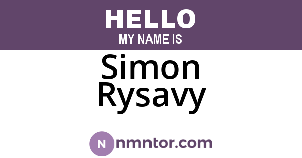 Simon Rysavy