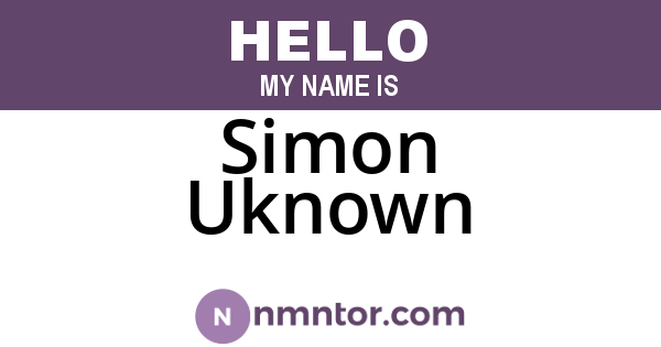 Simon Uknown