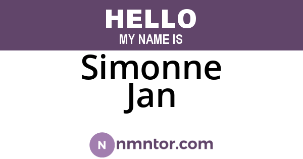 Simonne Jan