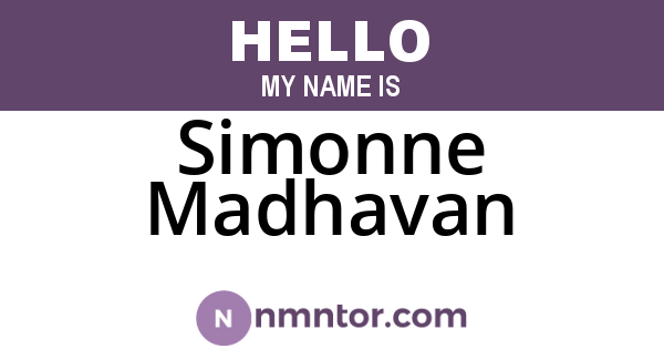 Simonne Madhavan