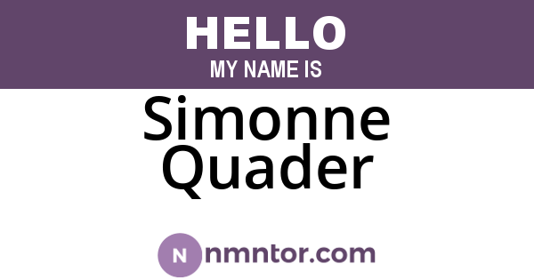 Simonne Quader