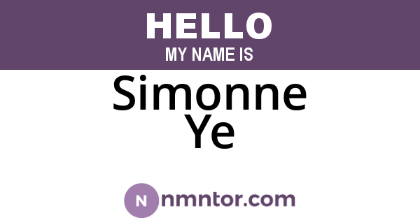 Simonne Ye