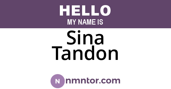 Sina Tandon