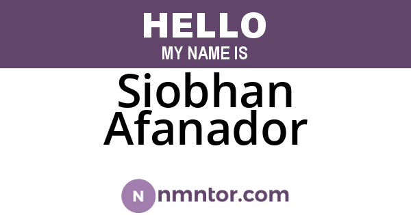 Siobhan Afanador
