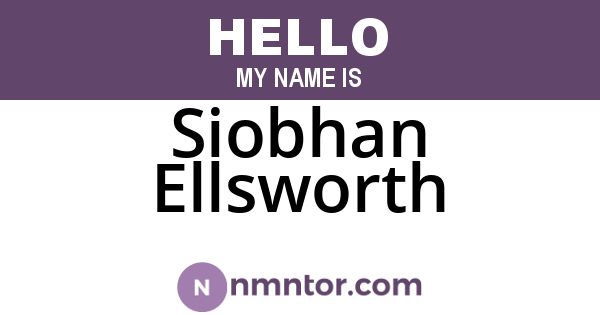 Siobhan Ellsworth