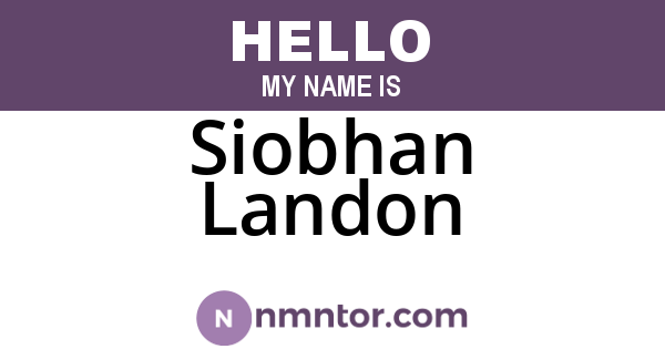 Siobhan Landon