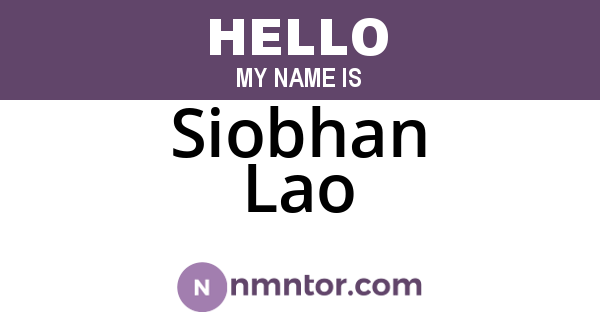 Siobhan Lao