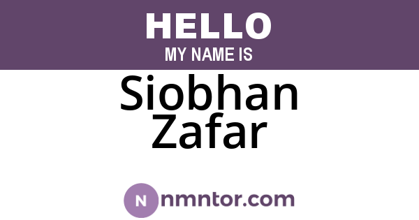 Siobhan Zafar