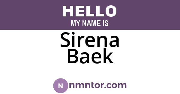 Sirena Baek