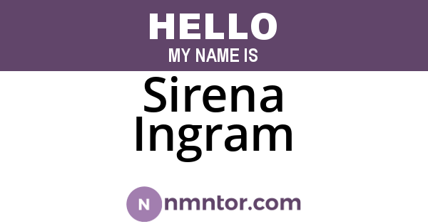 Sirena Ingram