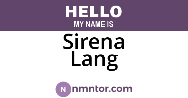 Sirena Lang