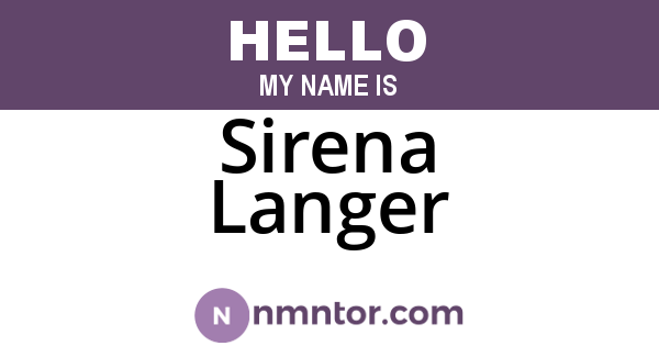 Sirena Langer