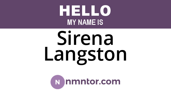 Sirena Langston