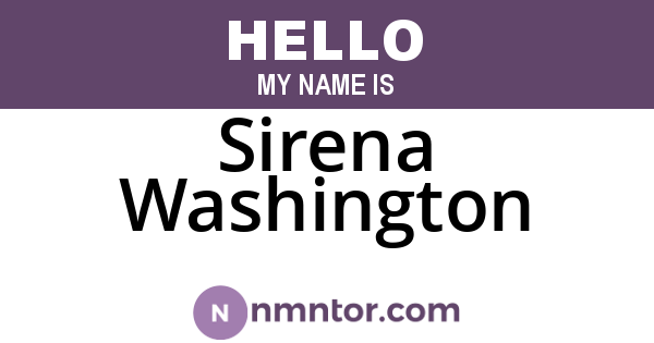 Sirena Washington