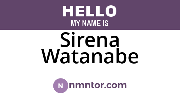 Sirena Watanabe