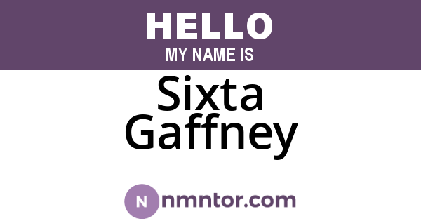 Sixta Gaffney